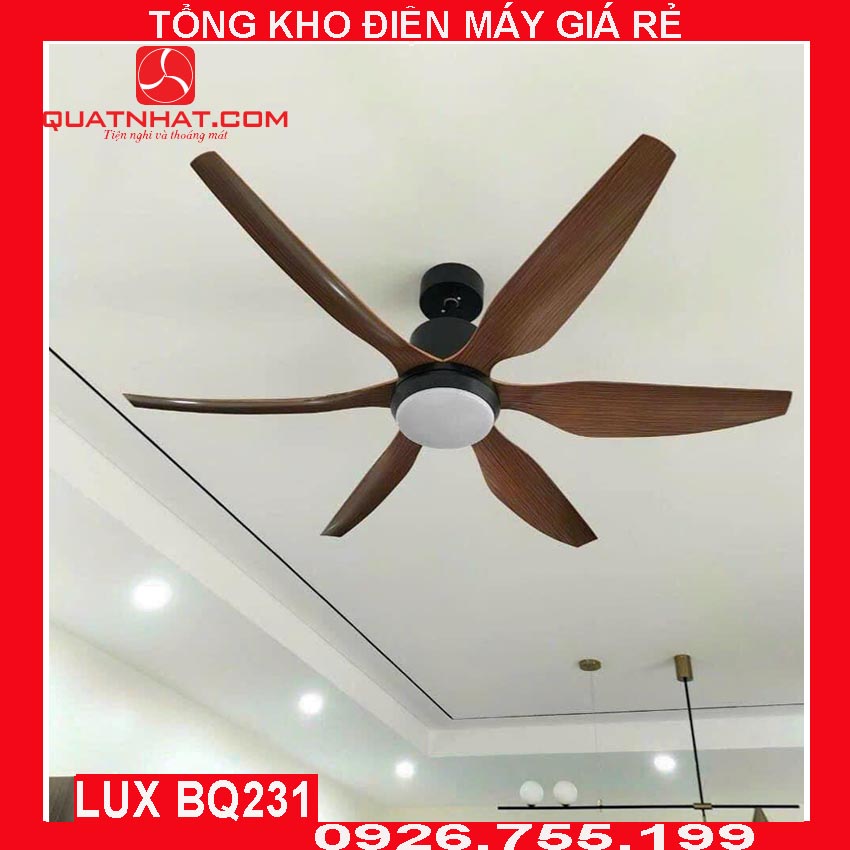 Quạt trần đèn trang trí 6 cánh Hokyto LUX BQ231