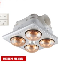 Đèn sưởi nhà tắm 4 bóng âm trần có điều khiển Heizen HE4BR